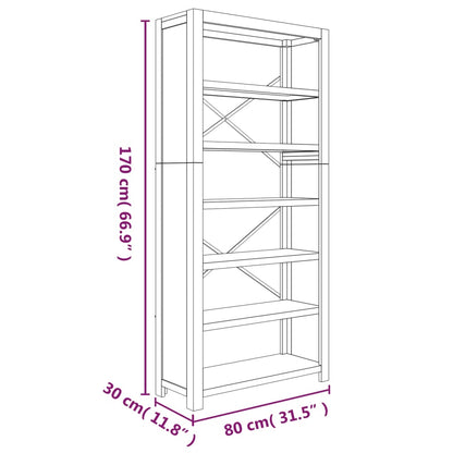 Boekenkast – Boekenrek – Opbergkast – Vakkenkast – Stellingkast – 170 cm Hoog – Massief Acaciahout & MDF