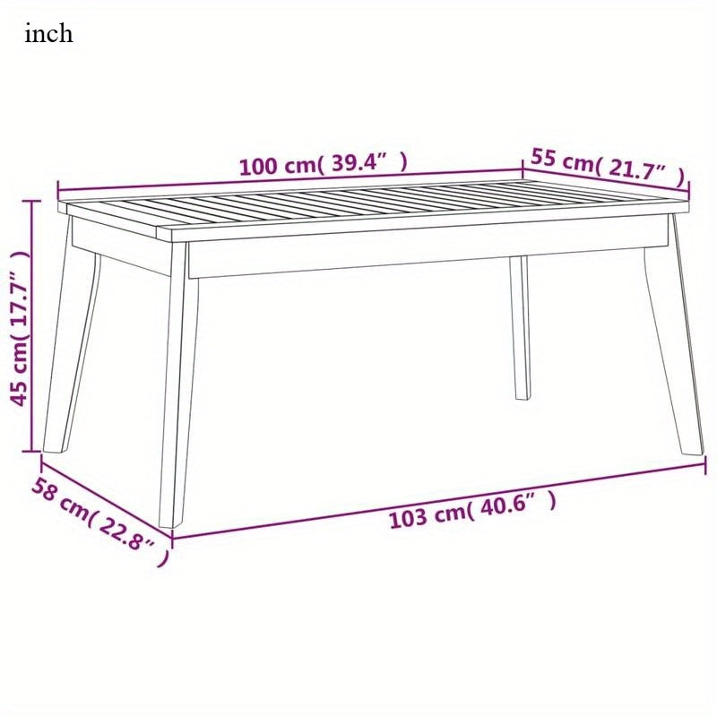 Tuin-Eettafel – Buitentafel – Terrastafel – Balkonset – Loungtafel – Massief Acaciahout – Compact 100x55x45 cm – Weerbestendig