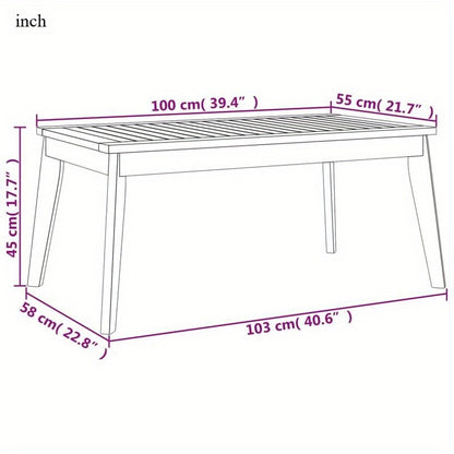 Tuin-Eettafel – Buitentafel – Terrastafel – Balkonset – Loungtafel – Massief Acaciahout – Compact 100x55x45 cm – Weerbestendig