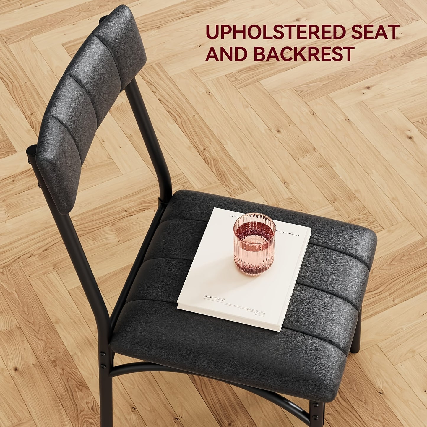 Eetkamerset – Dinerset – Tafel Met Stoelen – Eettafelset – Keukentafelset – Retro Bruin – MDF Met Metalen Frame – Comfortabele Gestoffeerde Stoelen