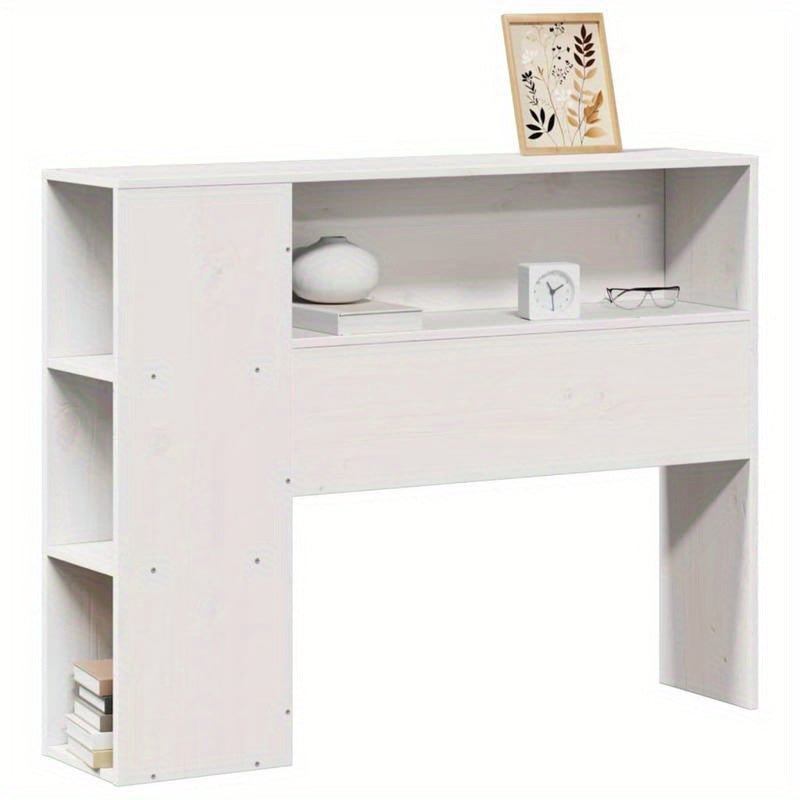 Bedhoofdbord – Hoofdeinde – Hoofdbord – Bedhoofdeinde – Opberghoofdbord – Massief Grenenhout – 90 cm Breed – Met Opbergruimte en Witte Afwerking