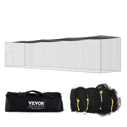 Baseballnet – Batting Cage Net – Trainingsnet – Honkbalnet – Softbalnet – Professioneel En Volledig Omsloten – 16,8x3,7x3,7 Meter – Duurzaam PE Materiaal Met Deur En Draagtas