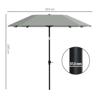 Parasol – Zonnescherm – Terrasparasol – Buitenparasol – Verstelbare Parasol – 2,3 Meter Diameter – Aluminium Frame Met Fiberglas