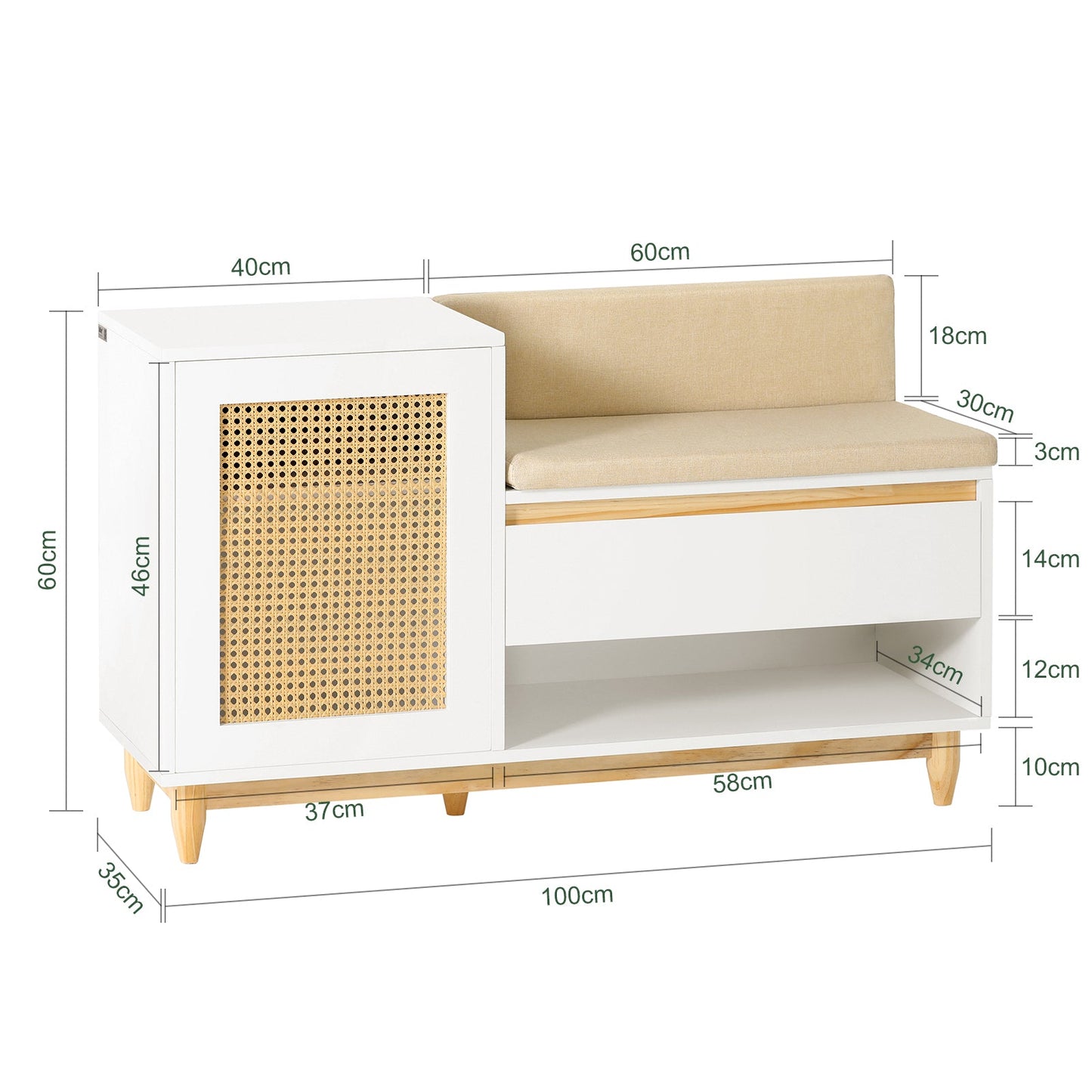 Kattenkrabpaal – Klimpaal – Speeltoren – Krabmeubel – Kattenboom – 98 cm Hoog – Beige Met Hangende Pomponnen