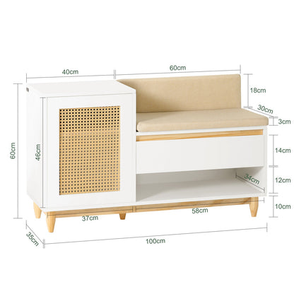 Kattenkrabpaal – Klimpaal – Speeltoren – Krabmeubel – Kattenboom – 98 cm Hoog – Beige Met Hangende Pomponnen