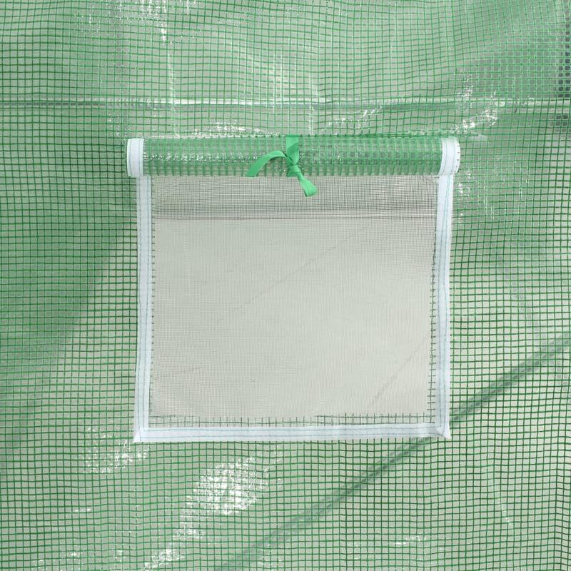Kweekkas – Tuinkas – Glazen Kas – Groentekas – Serre – Groen Stalen Frame – 8 m² – 4x2x2 Meter Hoogwaardige Constructie