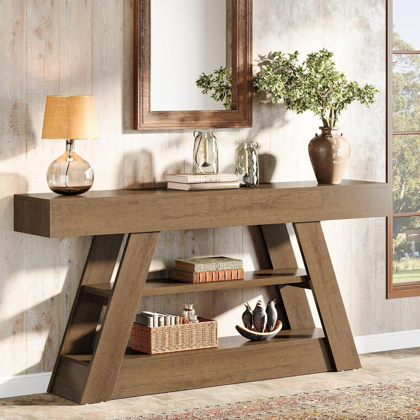 Sidetable – Consoletafel – Wandtafel – Haltafel – Dressoir – Rustiek Design – 160 cm Breed – Stevig Tafelblad