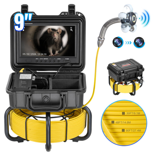 Rioolcamera – Inspectiecamera – Endoscoop – Buisinspectiecamera – Afvoercamera – 30 Meter Kabel – 9 Inch HD Scherm met 36x Zoom