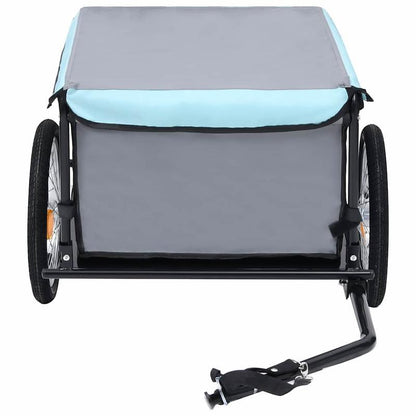 Fietskar – Fietsaanhanger – Bagagekar – Lastenfiets – Transportkar – Zwarte/blauwe stalen frame – Draaggewicht 65 kg – Snelkoppelsysteem
