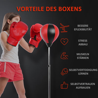 Bokshandschoenen – Kickbokshandschoenen – Vechtsporthandschoenen – Trainingshandschoenen – Boxing Gloves – Verstelbare Hoogte 125-145 cm – Duurzaam Oxford-materiaal – Inclusief Handschoenen