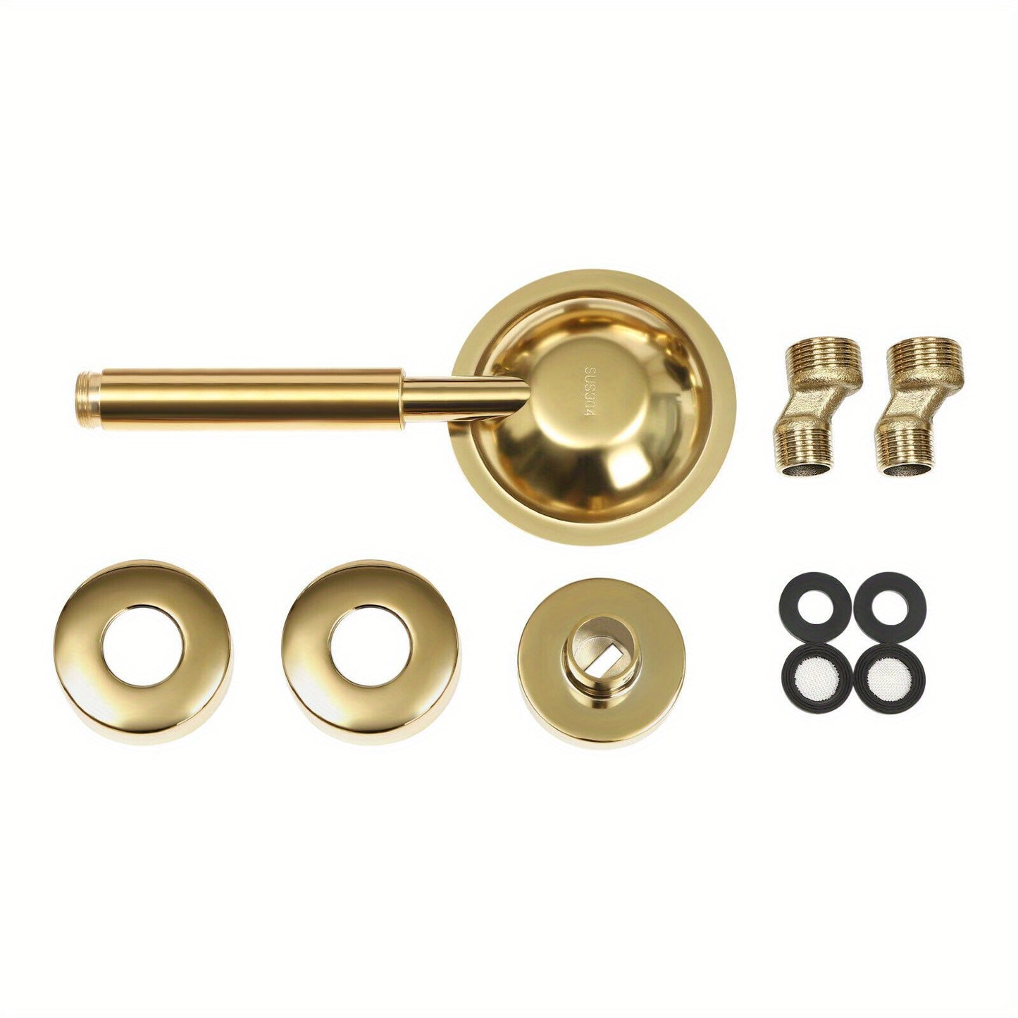 Regendouche Set – Douche Systeem – Douchekolom – Thermostaat Douche – Gouden Regendouche – 20 cm Draaibare Kop – Roestvrij Staal 304