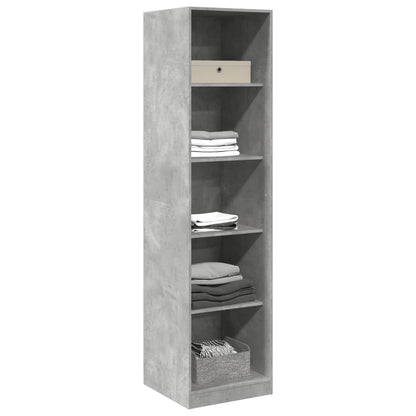 Kledingkast – Garderobekast – Kleerkast – Opbergkast – Dichte Kast – Betonlook – Compact 50x50x200 cm – Hoogwaardig Verwerkt Hout