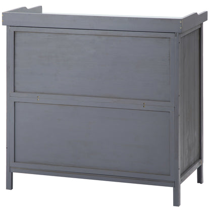 Tuinkast – Opbergkast – Werktafel – Balkonkast – Tuinmeubel – Compact Design – Metalen Werkblad