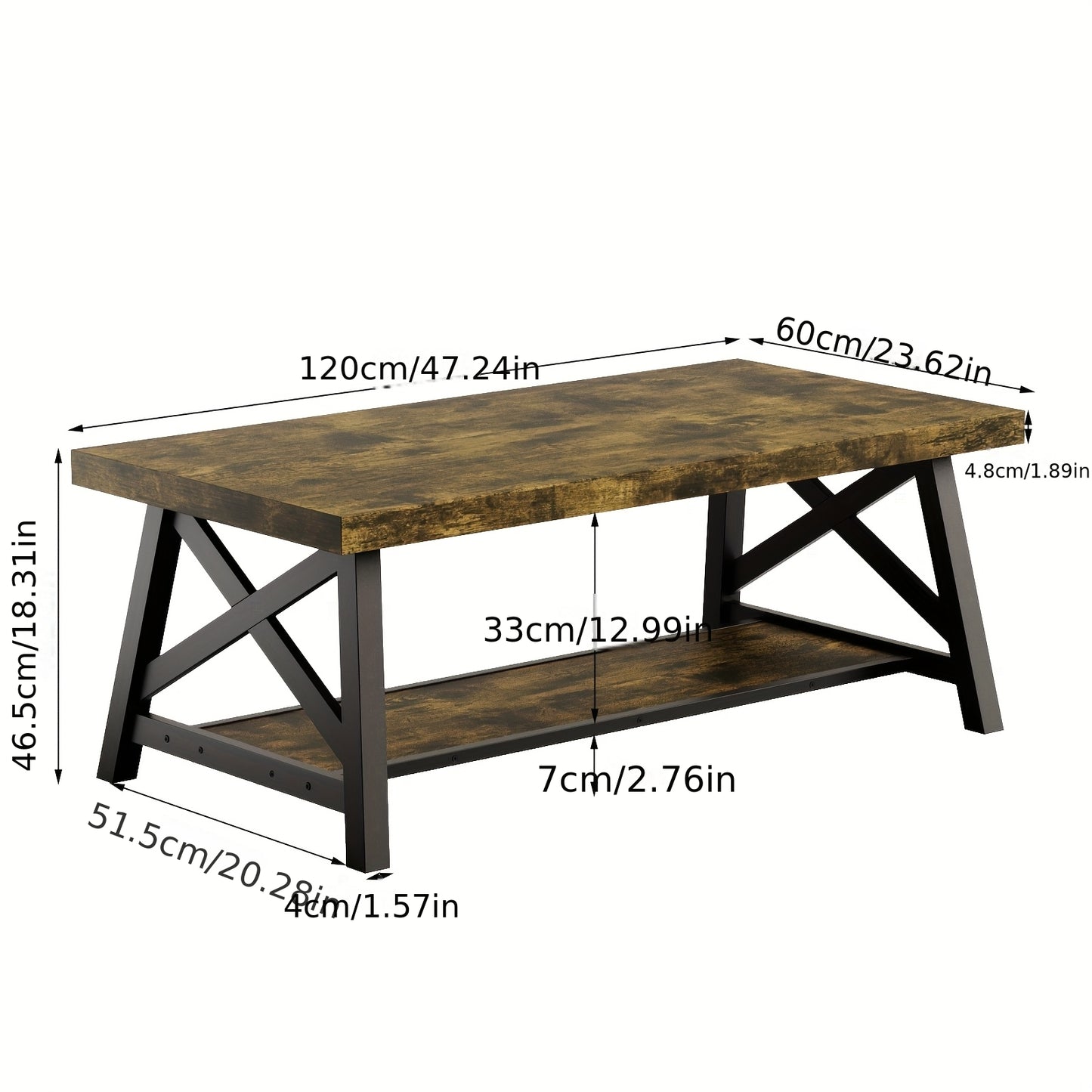 Salontafel – Koffietafel – Tafel – Woonkamertafel – Bijzettafel – Donkergrijs – Krasbestendig Kunststof – Eenvoudige Montage