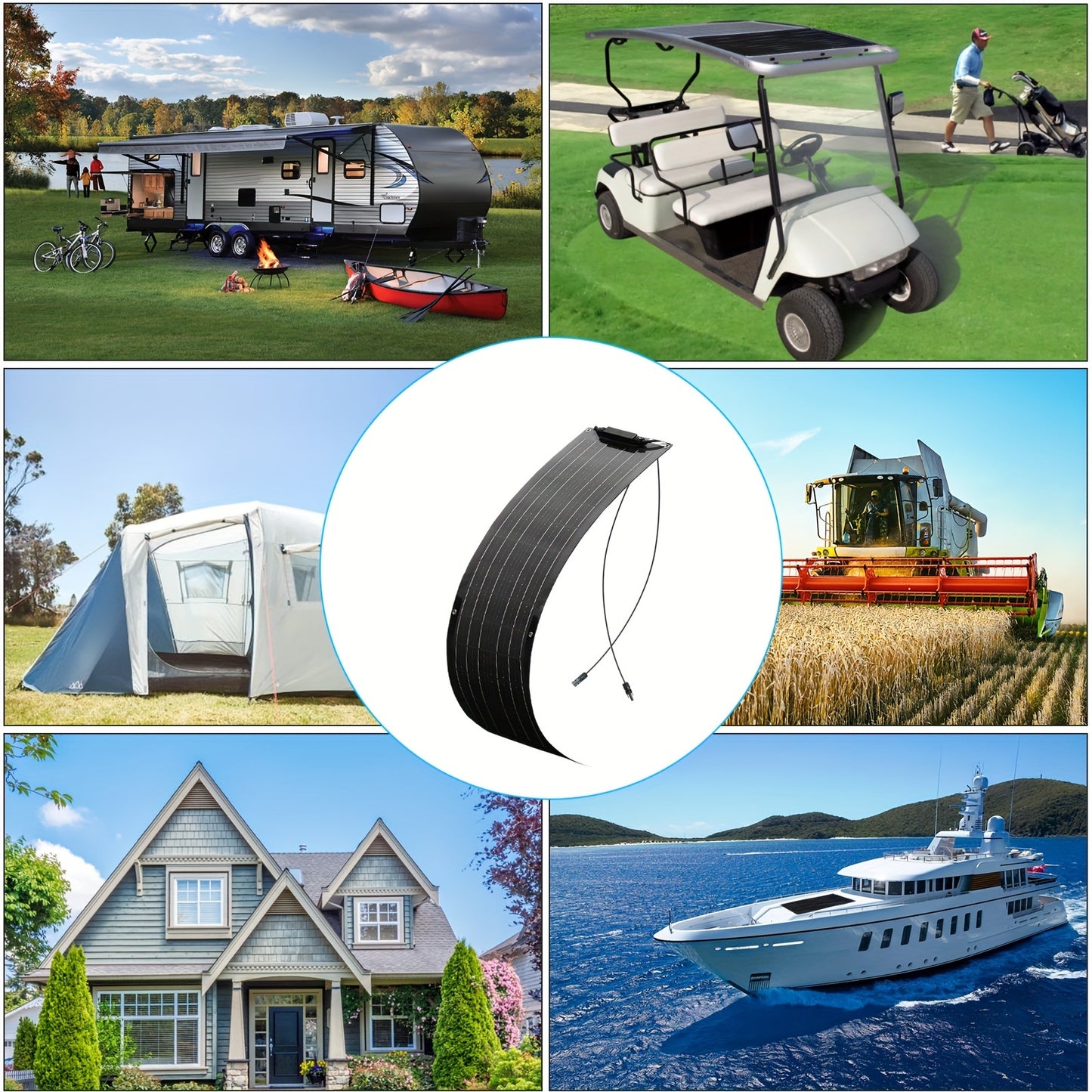 Flexibele Zonnepanelen – Zonnepaneel Set – Solar Panel – Zonnesysteem – Draagbare Zonne-energie – 4x50W Totaal 200W – Lichtgewicht & Weerbestendig