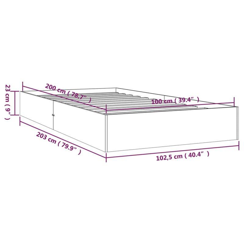 Contemporary White Wooden Bed Frame - 100x200cm Removable & Durable Solid Wood, High-Quality Easy Assembly, No Power Needed for Small Spaces, Bedroom Furniture, Minimalist Design, Durable Construction