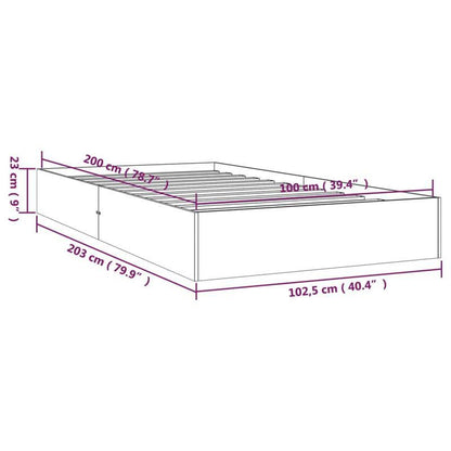 Contemporary White Wooden Bed Frame - 100x200cm Removable & Durable Solid Wood, High-Quality Easy Assembly, No Power Needed for Small Spaces, Bedroom Furniture, Minimalist Design, Durable Construction
