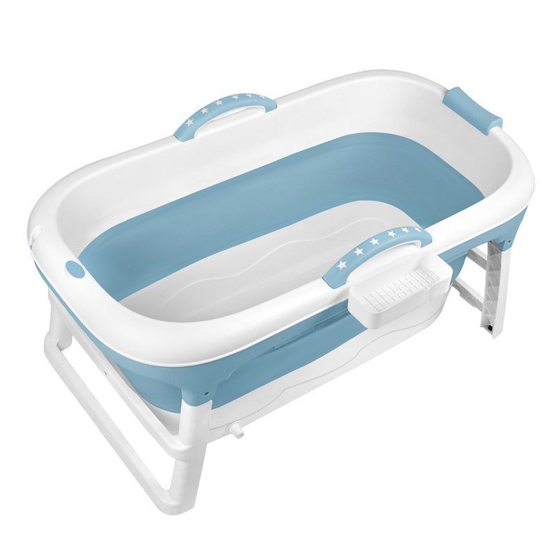 Foldable Adult Bathtub with Massage Jets & Removable Cover - Portable Spa Tub with Bath Shelf, PP/, Space-Saving Collapsible Design for Indoor/ Use, Bed/Bath - Easy Assembly (112x62x52cm) for Small Bath, Portable Bathtub, Por