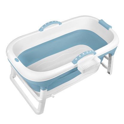 Foldable Adult Bathtub with Massage Jets & Removable Cover - Portable Spa Tub with Bath Shelf, PP/, Space-Saving Collapsible Design for Indoor/ Use, Bed/Bath - Easy Assembly (112x62x52cm) for Small Bath, Portable Bathtub, Por