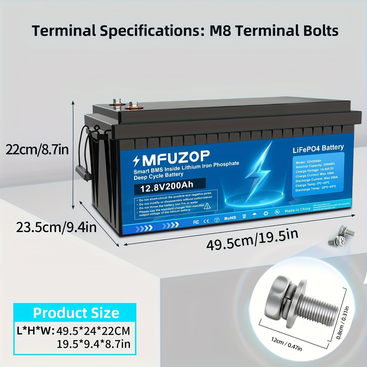 Accubatterij – Lithium Accu – LiFePO4 Batterij – Lithiumijzerfosfaat Accu – Oplaadbare Batterij – 12V 300Ah Capaciteit – Max 2560W Output – BMS Beveiliging – 15.000 Levenscycli