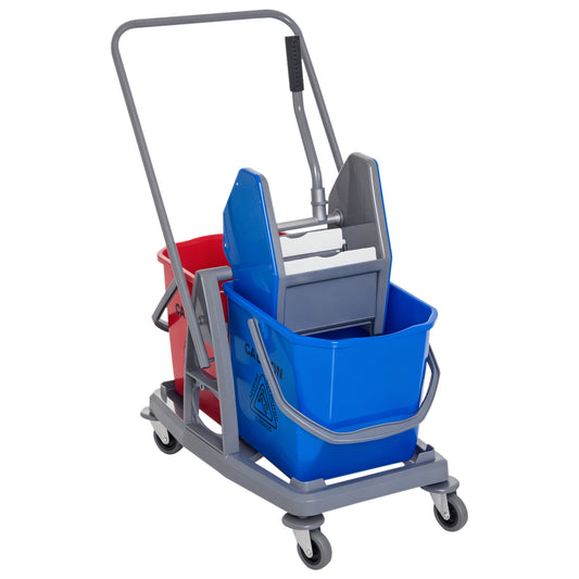 Schoonmaakwagen – Schoonmaaktrolley – Reinigingswagen – Dweilwagen – Systeemwagen – 25L Capaciteit – Ingebouwde Wringersysteem – Compact 73×45×92 cm