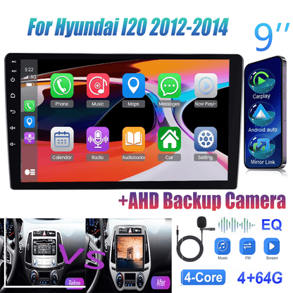 9-Inch Android 15 Autoradio – Multimedia Systeem – Navigatie Radio – Touchscreen Head Unit – Autoradio Met AHD Achteruitrijcamera – Draadloze CarPlay & Android Auto – 4GB RAM 64GB Opslag