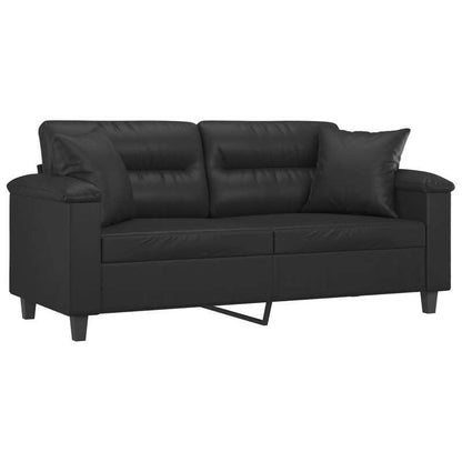 Bedbank – Slaapbank – Slaapsofa – 2-Zitsbank – Sofa Bed – Zwart Kunstleer – MDF & Massief Houten Frame – Compact 140 cm – Geen Montage