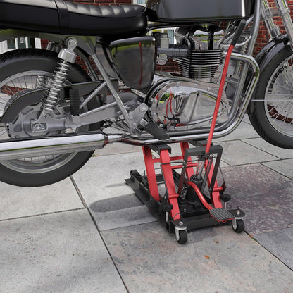 Motorfietsbrugwagen – Motorlift – Hydraulische Motorlift – Motorhefbrug – Motor Tilplatform – Draagvermogen 680 kg – Inklapbaar Ontwerp met Wieltjes