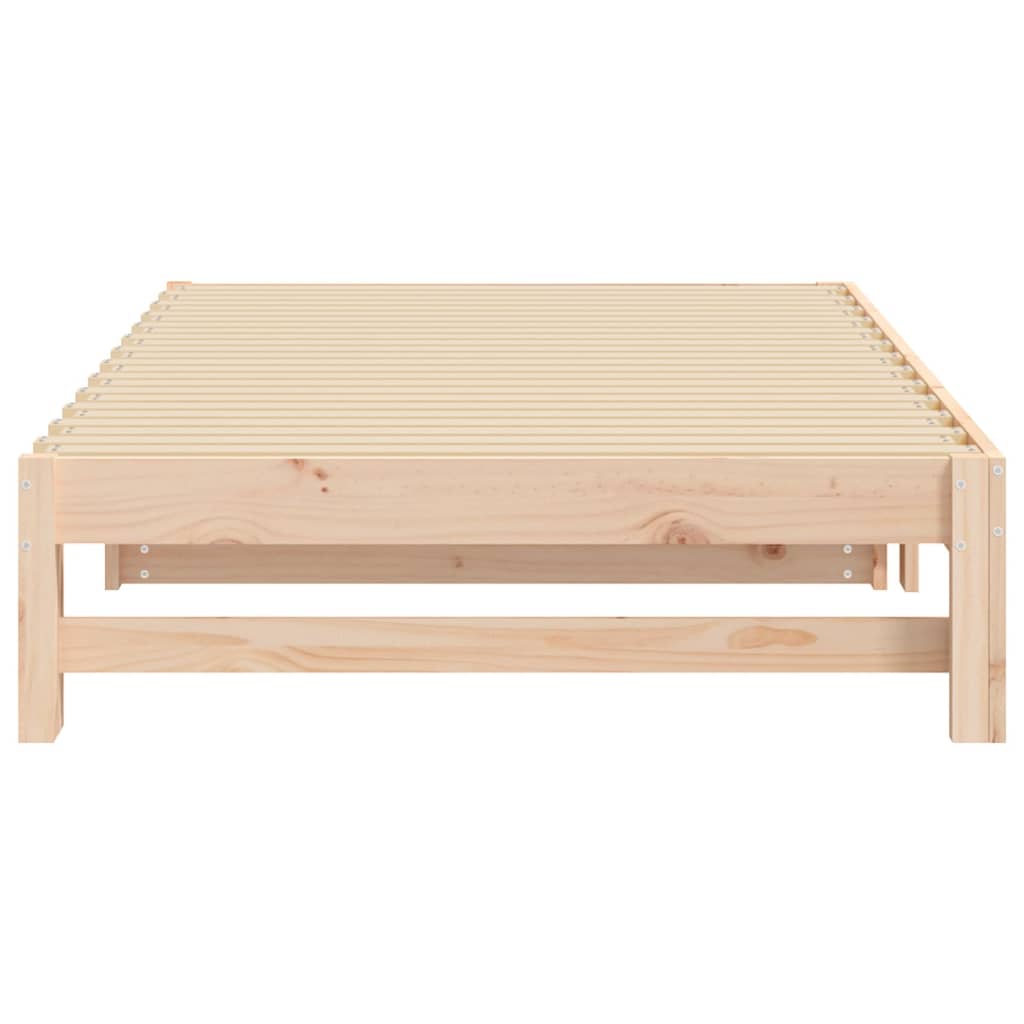 Slaapbank – Bedbank – Slaapstoel – Logeerbed – Multifunctionele Bank – Massief Dennenhout – Uitschuifbaar Bed 205,5x179x30 cm