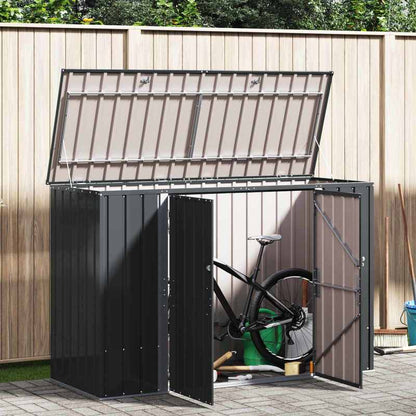 Grote Tuinkist – Tuinopbergbox – Opslagbox – Buitenbox – Opbergkist – Zwart Stalen Materiaal – 214x82x132 cm – Robuust & Weerbestendig