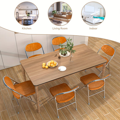 Four-Pack Suede Visitor Chair, 5 Cm Thick Sponge, Suitable for Office, Visitor Room, Lecture Room, Dining Room, Storage, Maximum Load-Bearing 175 Kg, Orange.