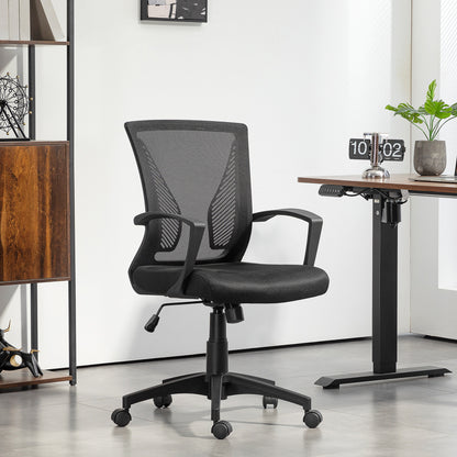 Bureaustoel – Kantoorstoel – Draaistoel – Meshstoel – Werkstoel – Ademend Mesh Rugleuning – Verstelbare Hoogte 92-102 cm – Max. 120 kg – Zwart