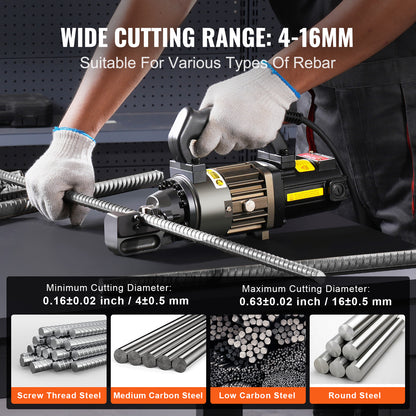 Wapeningstaal Knipper – Stalen Staafknipper – Rebar Cutter – Elektrische Staalsnijder – Hydraulische Knipschaar – Krachtige 1000W Motor – Lichtgewicht Aluminium Behuizing – Zwart