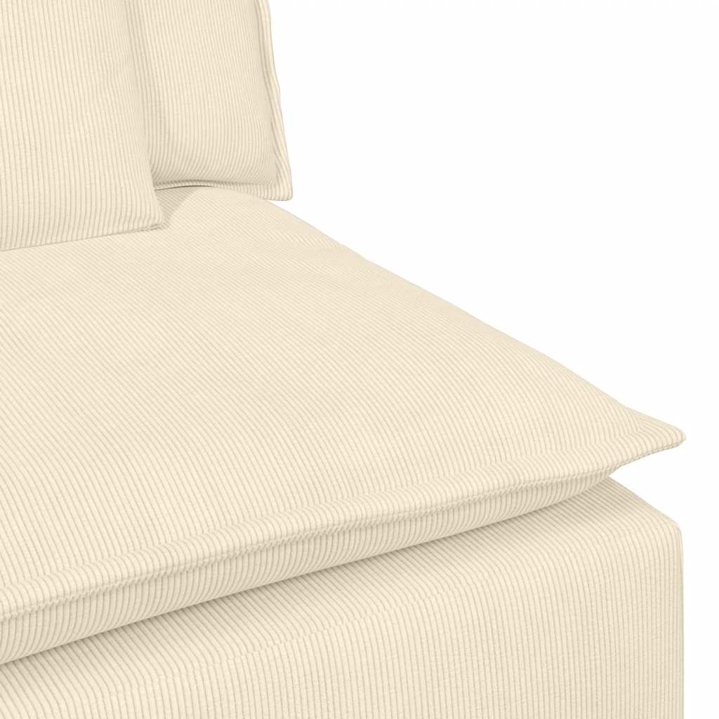 Modulaire Bank – Bankstel – Hoekbank – Zitmeubel – Sofa – Corduroy Bekleding – Stevig Metalen Frame – Creme Centre Module
