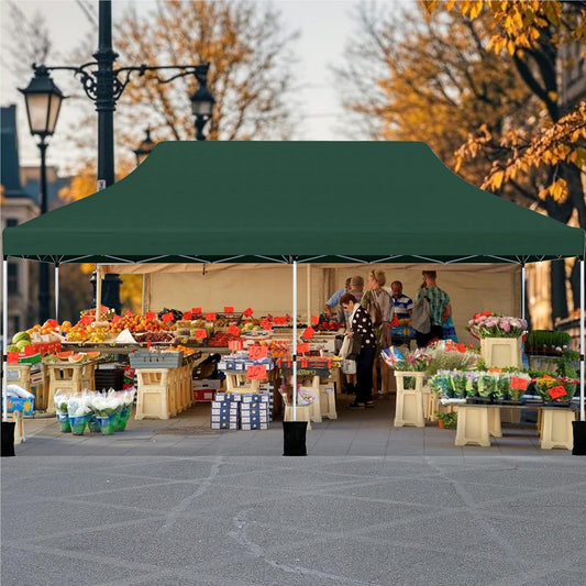 Paviljoen – Vouwtent – Partytent – Tuinkamer – Tent – Waterbestendig – Hoogte verstelbaar – 3x6m – Groen – UV Bescherming SPF50+ – Sterk Metalen Frame