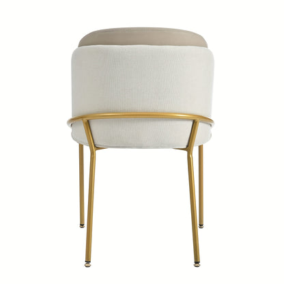 Eetkamerstoel – Stoel – Kuipstoel – Keukenstoel – Draaistoel – Modern Design – Met Metalen Frame En Verstelbare Voeten – Beige Kleur