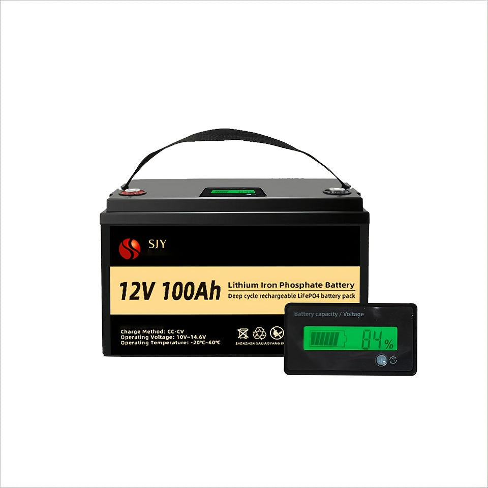 LiFePO4 Accu – Lithium Accu – Bootaccu – Camper Accu – Solar Accu – 12V 100Ah – Ingebouwd BMS Met LCD Display – Langdurige Energievoorziening
