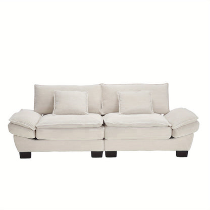 Loveseat – Tweezitsbank – Fauteuil – Zetel – 2-Zitsbank – Modern Minimalistisch Design – Comfortabele Beige Katoenen Vulling