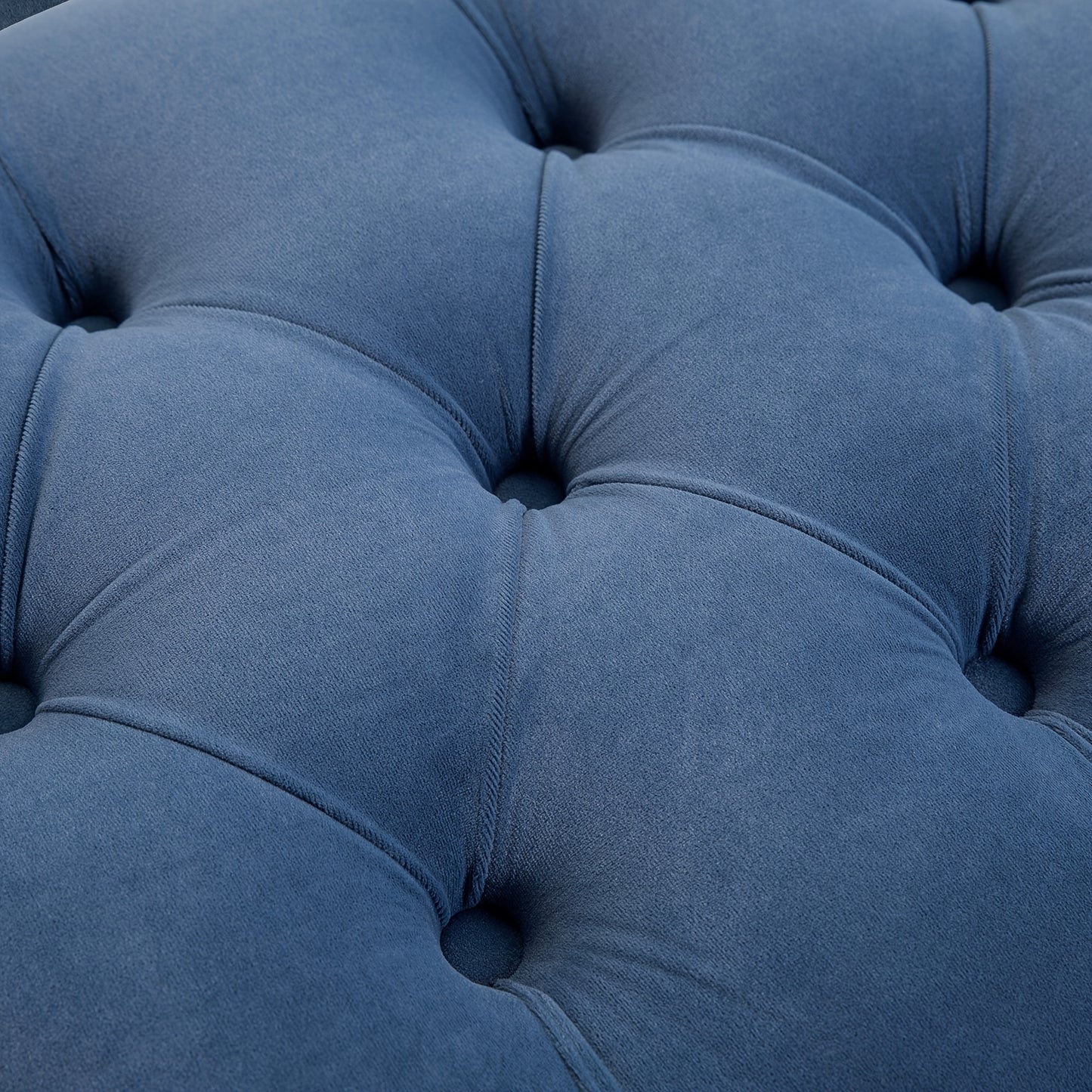 Fluwelen Bank – Zitbank – Schoenenbank – Voetenbank – Bedbank – Blauw – 118 x 45 x 42 cm – Stevig Metalen Poten – Comfortabel Zacht Fluweel