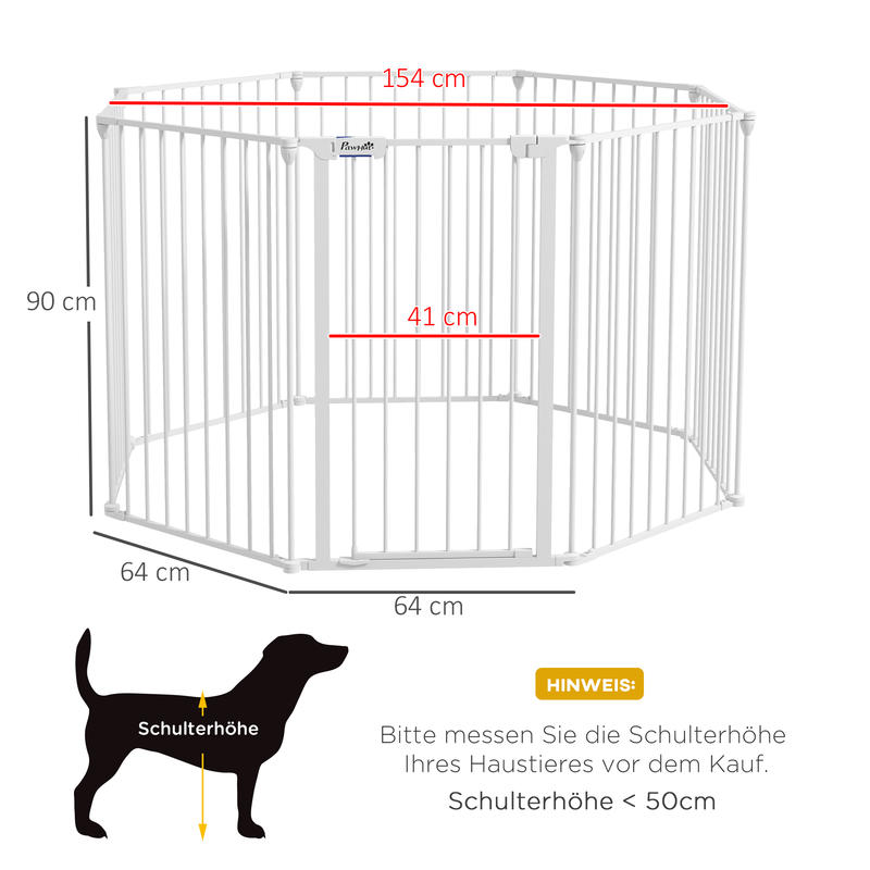 Puppy Playpen, Foldable Portable Dog Playpen, Steel Puppy Playpen, Lockable Door, Weather , Black