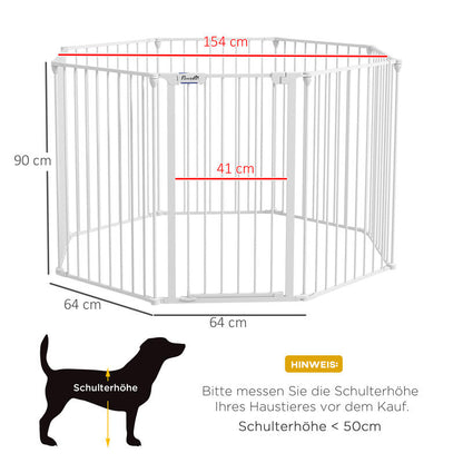 Puppy Playpen, Foldable Portable Dog Playpen, Steel Puppy Playpen, Lockable Door, Weather , Black