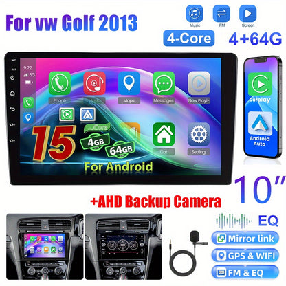 Android 15 Autoradio – Multimedia Systeem – GPS Navigatie – Car Stereo – Touchscreen Radio – 10 Inch Full HD – Draadloos CarPlay & Android Auto – AHD Achteruitrijcamera & 4GB RAM