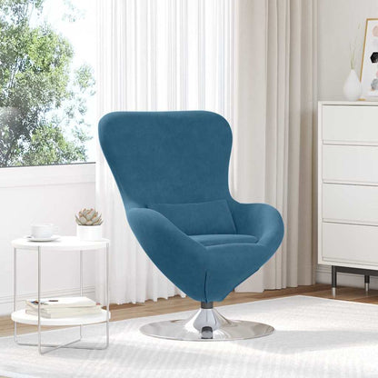 Fauteuil – Draaifauteuil – Relaxstoel – Loungestoel – Zithoekstoel – Blauw Fluweel – 360 Graden Draaibaar – Ergonomisch Comfort