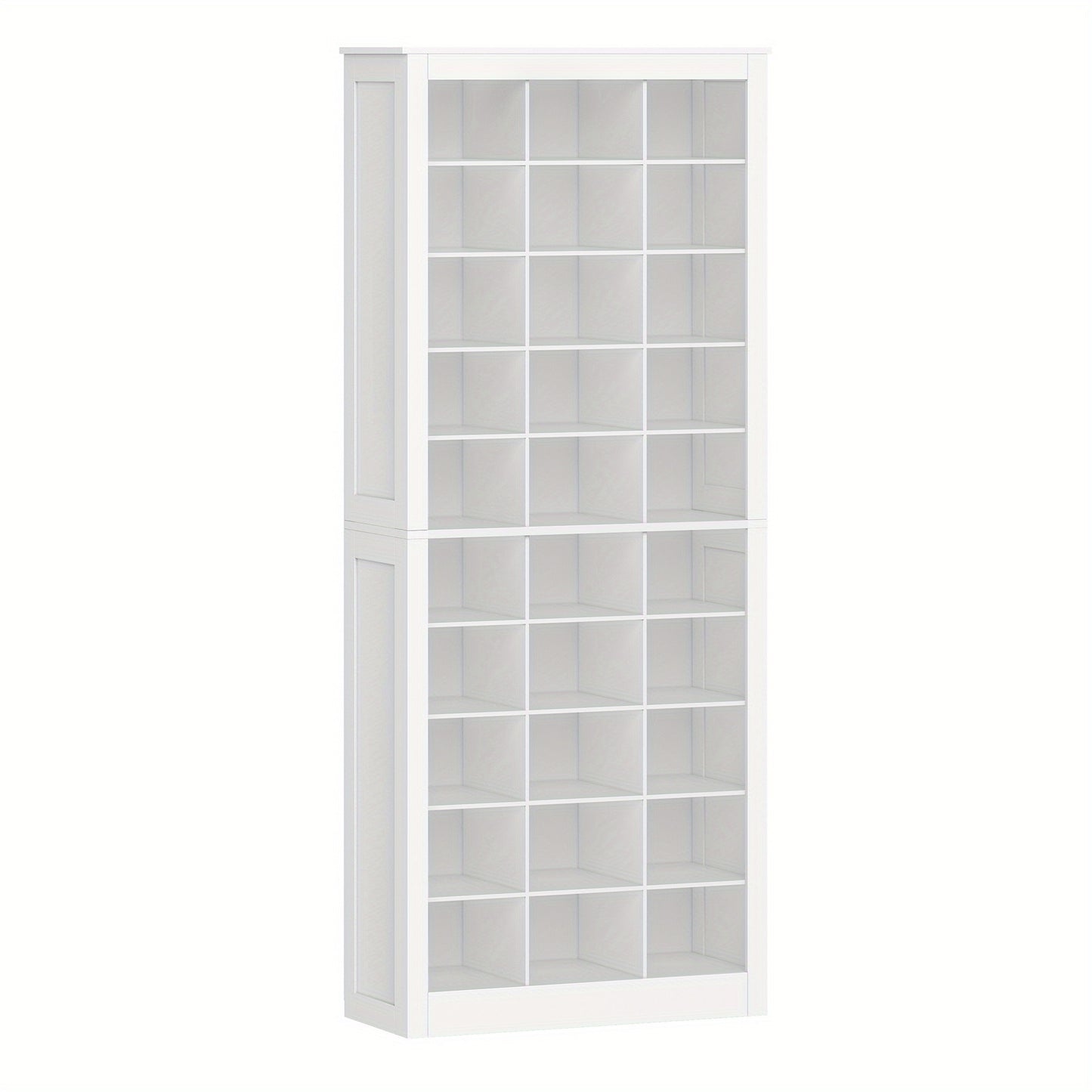 Schoenenkast – Schoenenrek – Schoenensysteem – Schoenopberger – Schoenenkast Wit – Vrijstaand – 30 Vakjes – Verstelbare Planken – Compact – Duurzaam Spaanplaat