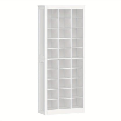 Schoenenkast – Schoenenrek – Schoenensysteem – Schoenopberger – Schoenenkast Wit – Vrijstaand – 30 Vakjes – Verstelbare Planken – Compact – Duurzaam Spaanplaat