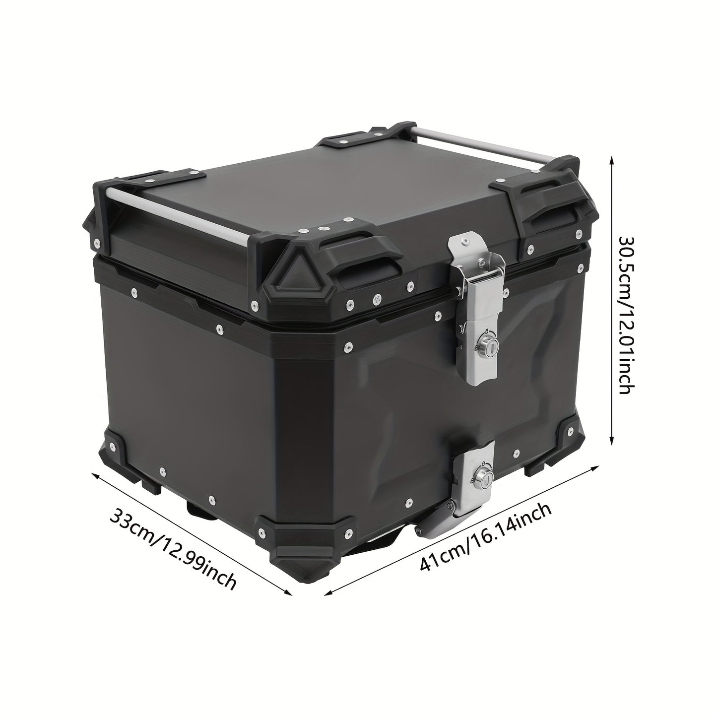 Motor Topkoffer – Motor Bagagebox – Motor Achterkoffer – Motor Koffer – Motor Trunk – 45L Ruime Inhoud – Waterdicht Aluminium Zwart