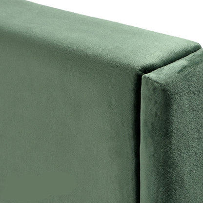 Bedbank 140x200 – Gestoffeerd Bed – Slaapbank – Tweepersoonsbed – Bedframe – Fluwelen Bekleding Donkergroen – Houten Lattenbodem – Modern Tijdloos Design