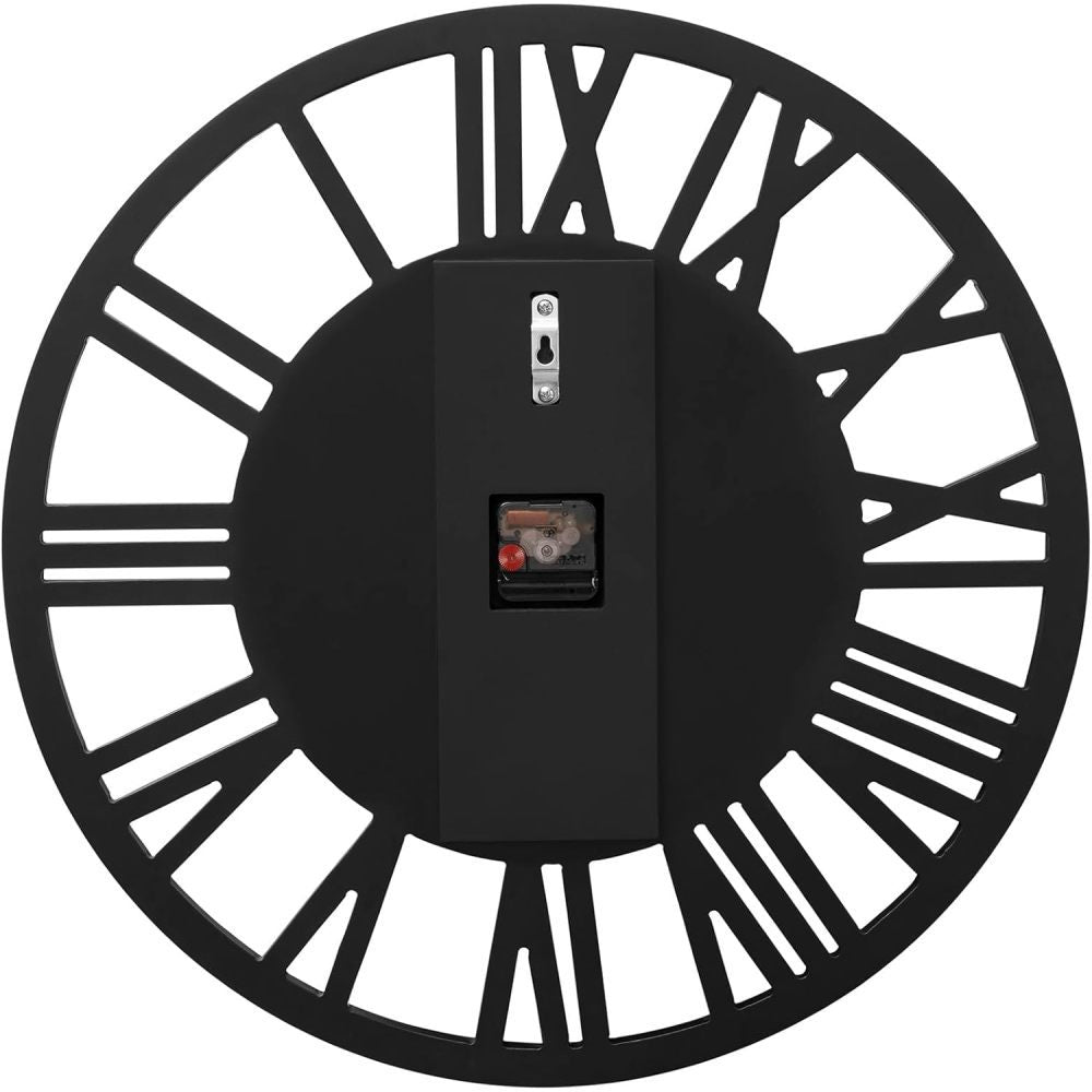 Wandklok – Muurklok – Klok – Analoog – Glazen klok – Diameter 80 cm – Batterijwerkend – Gouden accenten