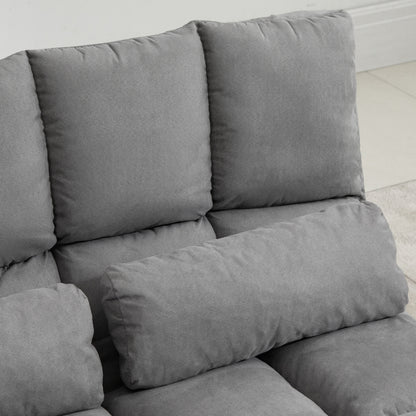 Slaapstoel – Slaapbank – Slaapfauteuil – Zetelbed – Vouwbed – Verstelbare Rugleuning 14 Standen – Suede-achtig Polyester Lichtgrijs – Inclusief 2 Kussens