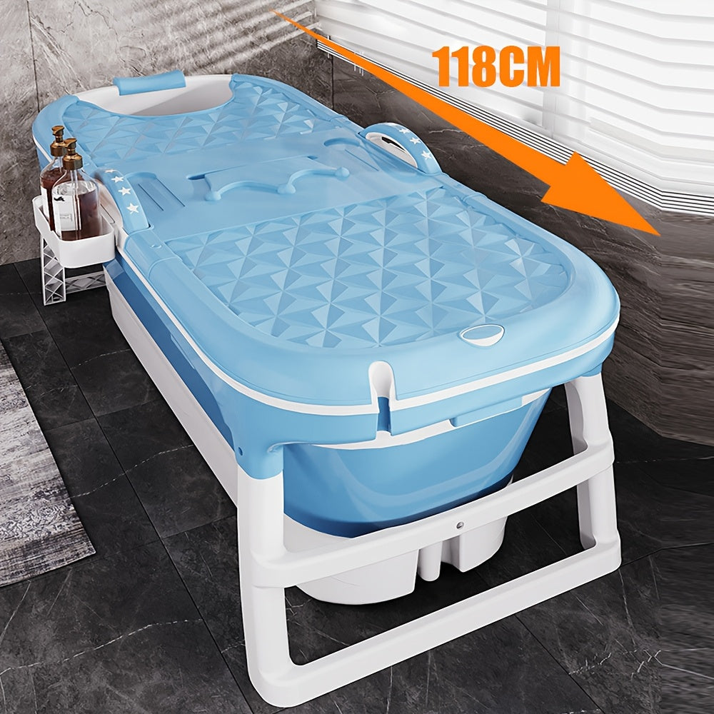 Opvouwbaar Bad – Inklapbaar Bad – Zitbad – Ligbad – Badkuip – Grote 118x60x53 cm – 100% PVC Met Afvoer En Ingebouwd Douche Systeem